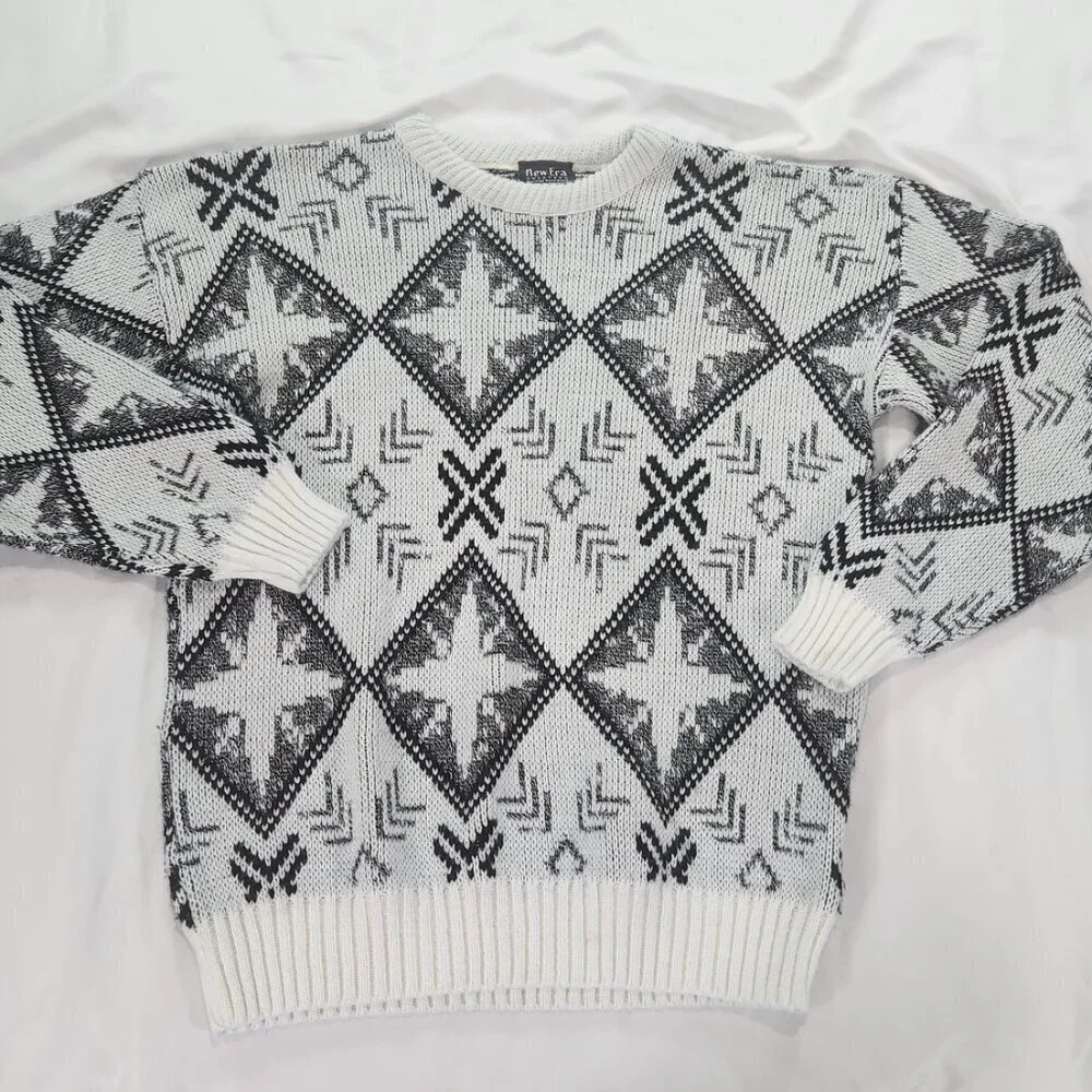 Vintage New Era Men’s Sweater L Knit Funky Ski Made in USA Unisex 80s 90s Lot H